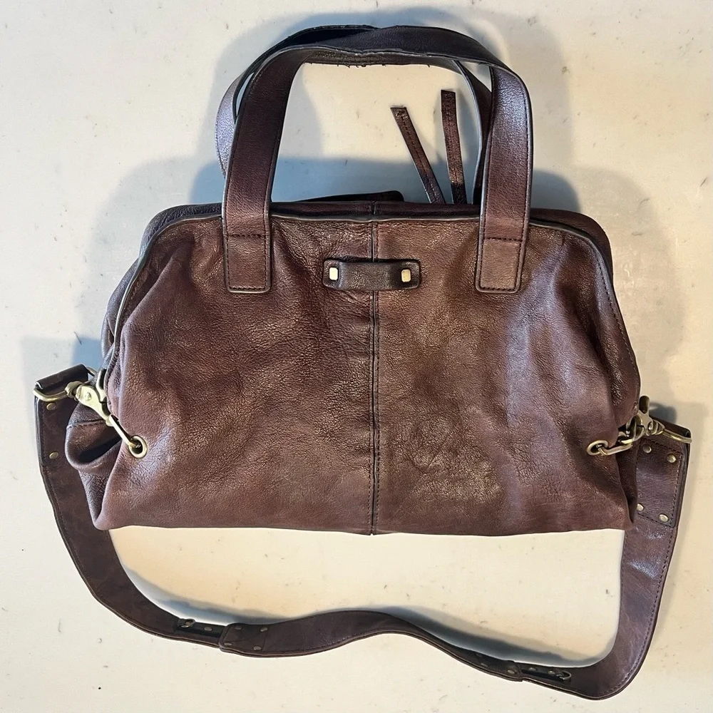 Brown KOOBA Ava Fold Over Hangbag
